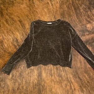 Dark green crop sweater